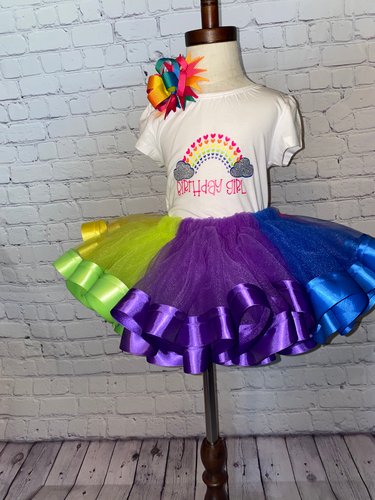 Double layered Rainbow birthday outfit