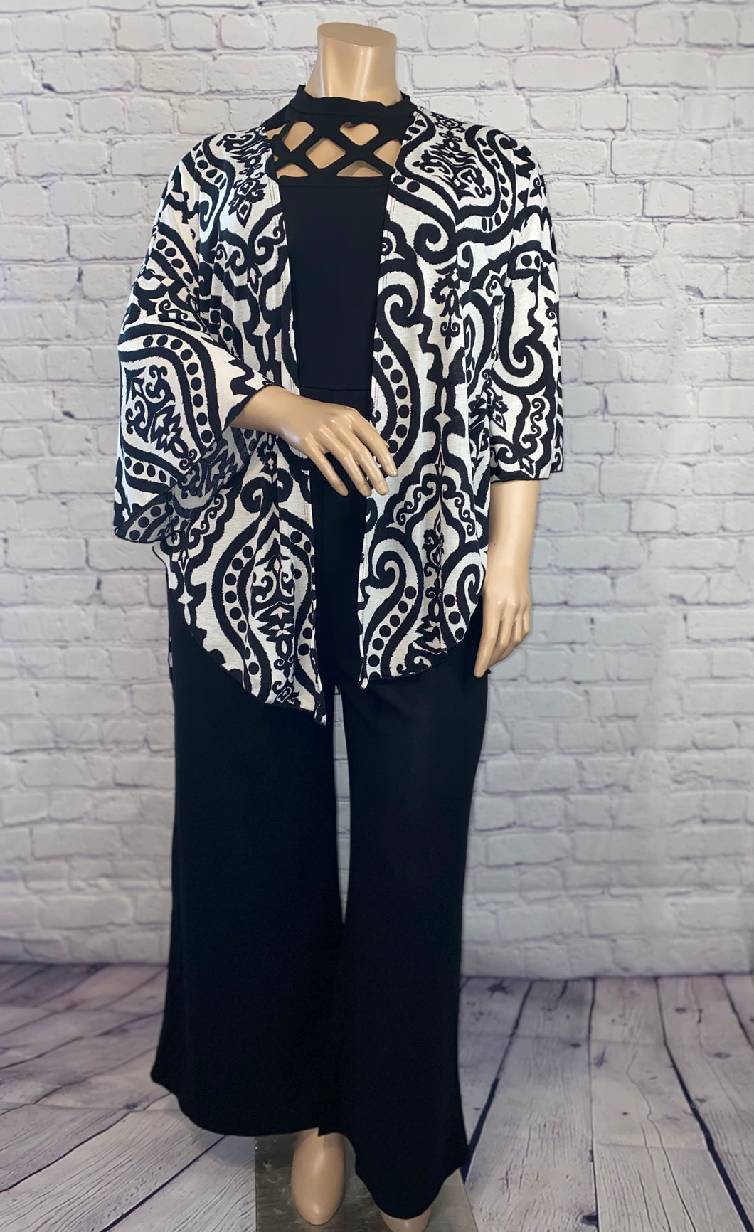 B&W Paisley Cardigan